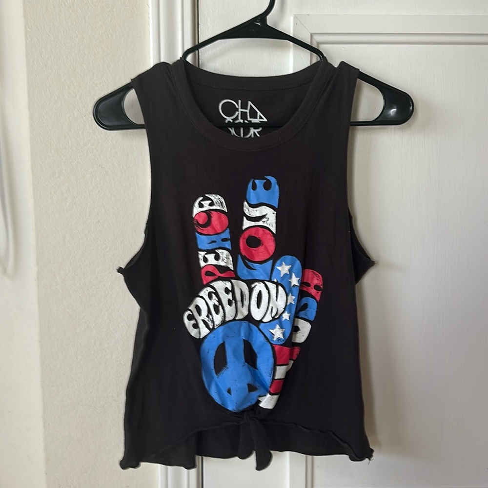 Chaser Peace Love Freedom USA Tank Top